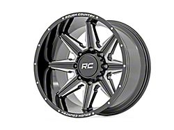 Rough Country One-Piece Series 91 Gloss Black Milled 6-Lug Wheel; 22x12; -44mm Offset (19-22 Sierra 1500)