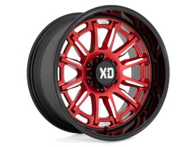 XD Phoenix Candy Red Milled with Black Lip 6-Lug Wheel; 20x10; -18mm Offset (22-24 Tundra)
