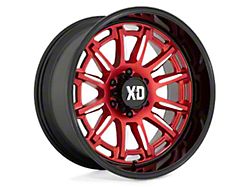 XD Phoenix Candy Red Milled with Black Lip 6-Lug Wheel; 20x10; -18mm Offset (14-18 Silverado 1500)