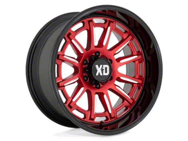 XD Phoenix Candy Red Milled with Black Lip 6-Lug Wheel; 20x9; 0mm Offset (21-24 Bronco, Excluding Raptor)