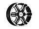 Gear Off-Road Double Pump Gloss Black Machined 6-Lug Wheel; 17x9; 10mm Offset (21-24 Bronco, Excluding Raptor)