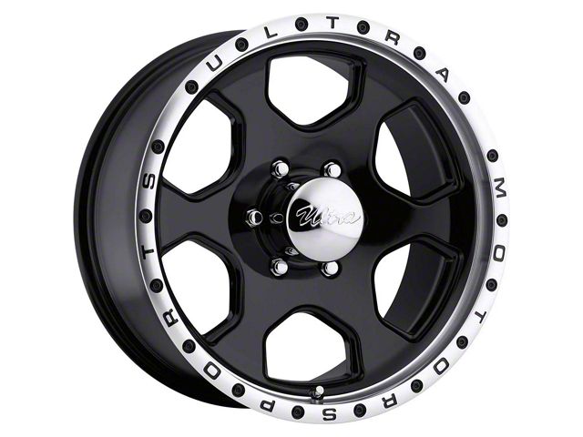 Ultra Wheels Rogue Gloss Black Machined 6-Lug Wheel; 17x8; 10mm Offset (10-24 4Runner)