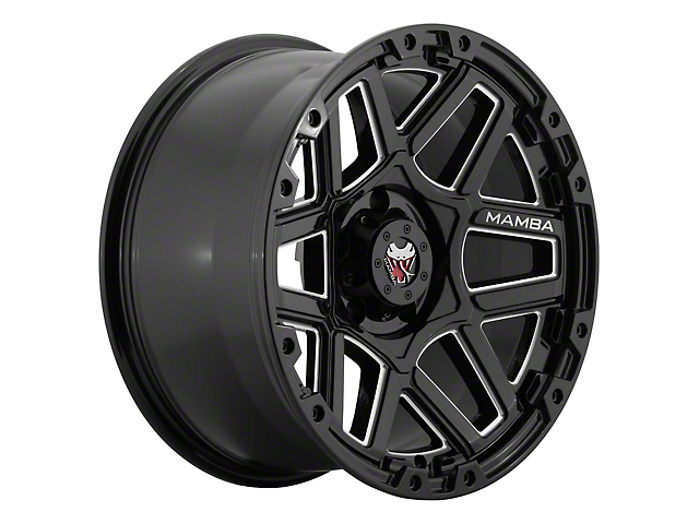 Mamba Offroad Wheels Type M23 Gloss Black Machined 6-Lug Wheel; 17x9; 12mm Offset (07-13 Silverado 1500)