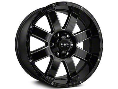 HD Off-Road Wheels 8 Point Gloss Black Milled 6-Lug Wheel; 20x9; -12mm Offset (22-24 Tundra)