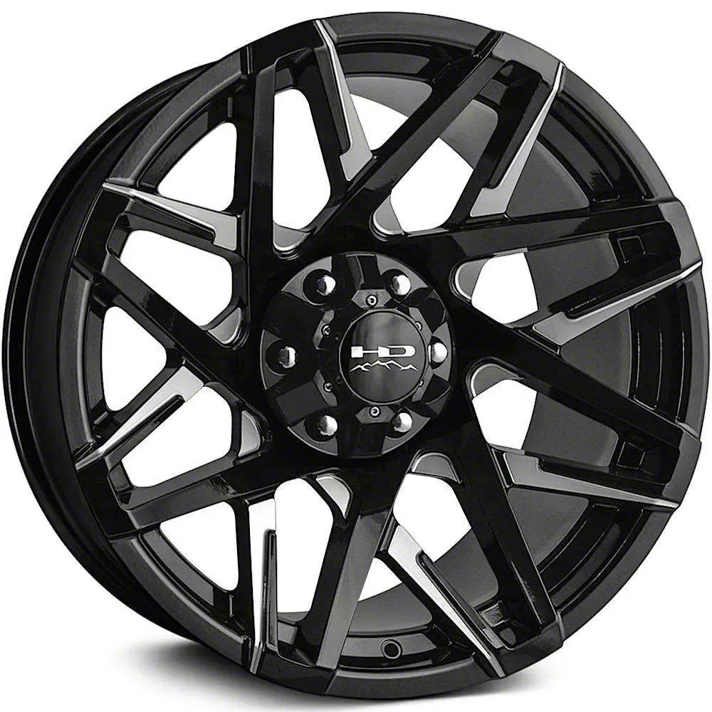 HD OffRoad Wheels Tundra Canyon Gloss Black Milled 6Lug Wheel; 20x10