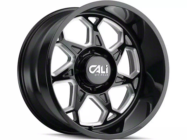 Cali Off-Road Sevenfold Gloss Black Milled 6-Lug Wheel; 20x9; 0mm Offset (19-22 Silverado 1500)
