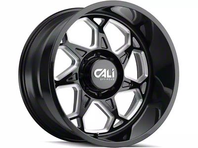 Cali Off-Road Sevenfold Gloss Black Milled 6-Lug Wheel; 20x10; -25mm Offset (21-24 Bronco, Excluding Raptor)