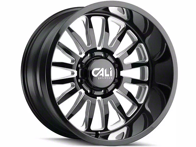 Cali Off-Road Summit Gloss Black Milled 6-Lug Wheel; 20x9; 0mm Offset (19-23 Silverado 1500)