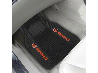 Molded Front Floor Mats with Cincinnati Bengals Logo (Universal; Some Adaptation May Be Required)