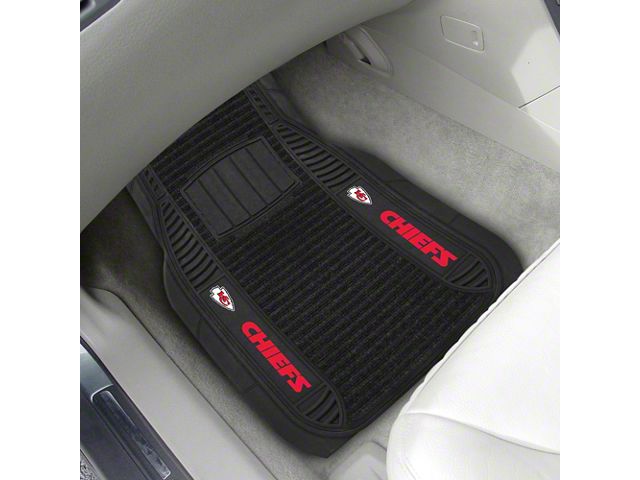 Molded Front Floor Mats with Kansas City Chiefs Logo (Universal; Some Adaptation May Be Required)