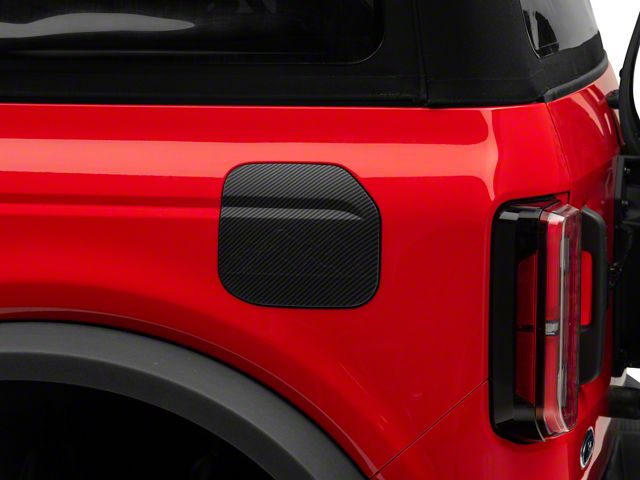 RedRock Fuel Door Cover; Matte Carbon Design (21-24 Bronco, Excluding Raptor)
