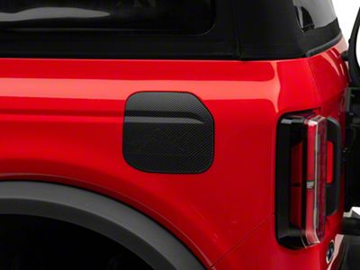 RedRock Fuel Door Cover; Matte Carbon Design (21-23 Bronco, Excluding Raptor)
