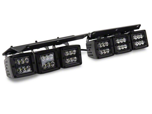 Rough Country Black Series Triple LED Fog Light Kit; Spot Beam (21-24 Bronco w/ Modular Front Bumper)
