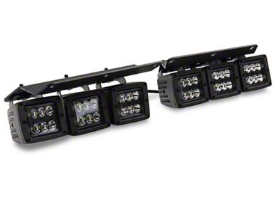 Rough Country Black Series Triple LED Fog Light Kit; Spot Beam (21-23 Bronco w/ Modular Front Bumper)