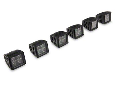 Rough Country Black Series White DRL Triple LED Fog Light Kit; Spot Beam (21-23 Bronco w/ Modular Front Bumper)