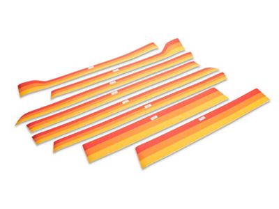 3-Bar High Version Side Stripes; Gloss Red (21-24 Bronco 4-Door)