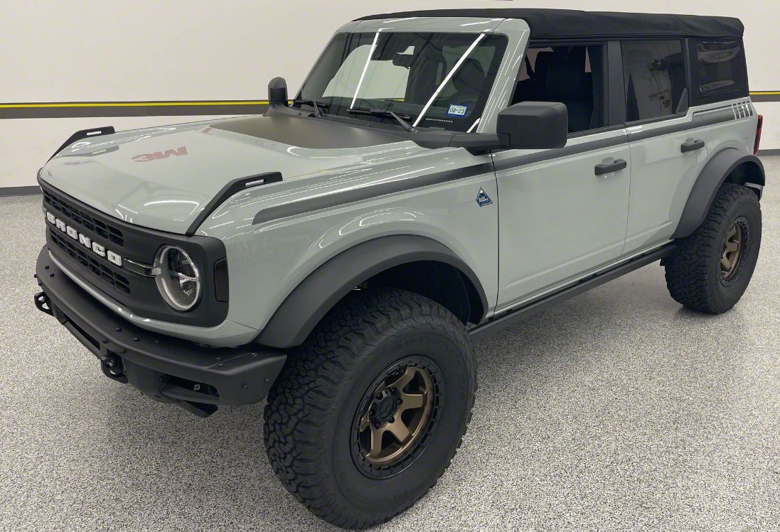 Bronco First High Version 1 Side Stripes; Matte Black (21-23 Bronco 4 ...