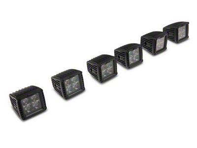Rough Country Black Series Amber DRL Triple LED Fog Light Kit; Spot Beam (21-23 Bronco w/ Modular Front Bumper)