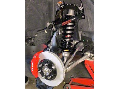 4-Piston Front Big Brake Kit with 14-Inch Slotted Rotors; Red Calipers (21-24 Bronco, Excluding Raptor)