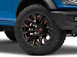 Fuel Wheels Flame Gloss Black Milled with Red Accents 6-Lug Wheel; 20x10; -18mm Offset (21-24 Bronco, Excluding Raptor)