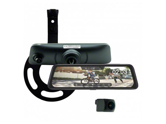 Full Screen Rear View Mirror Replacement Monitor with DVR and Backup Camera Kit (21-24 Bronco)
