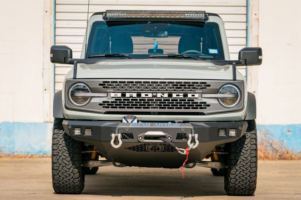 Road Armor Bronco Skid Plate for Stealth Front Bumper; Textured Black