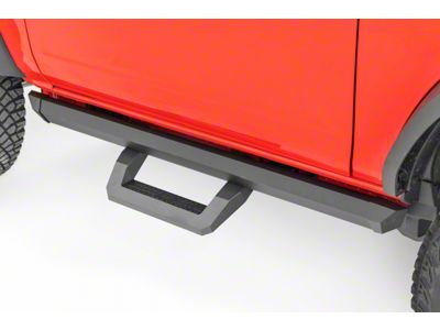 Rough Country SR2 Adjustable Aluminum Side Step Bars; Textured Black (21-24 Bronco 2-Door)
