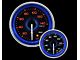 Prosport 52mm Crystal Blue Series Oil Pressure Gauge; Electrical; Amber/White with Blue Halo Ring (Universal; Some Adaptation May Be Required)