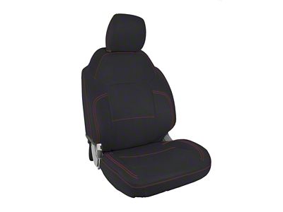 PRP Front Seat Covers; Black with Red Stitching (21-24 Bronco 2-Door)