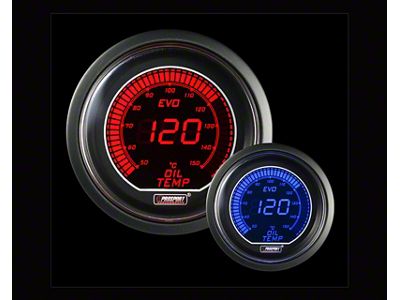 Prosport 52mm EVO Metric Series Celsius Oil Temperature Gauge; Electrical; Blue/Red (Universal; Some Adaptation May Be Required)