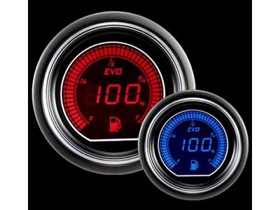 Prosport 52mm EVO Series Fuel Level Gauge; Electrical; Blue/Red (Universal; Some Adaptation May Be Required)