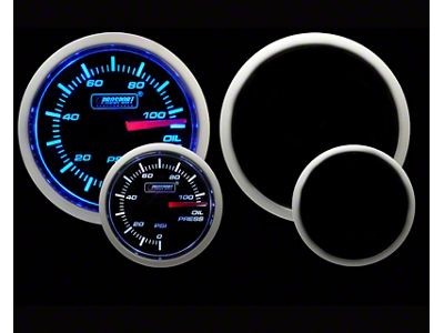 Prosport 52mm Performance Series Oil Pressure Gauge; Electrical; Blue/White (Universal; Some Adaptation May Be Required)