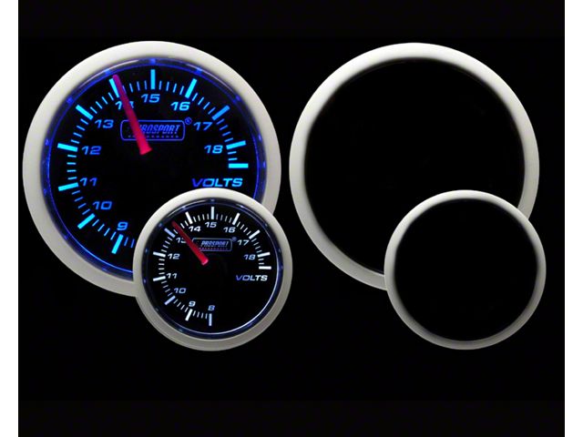Prosport 52mm Performance Series Volt Gauge; Electrical; Blue/White (Universal; Some Adaptation May Be Required)