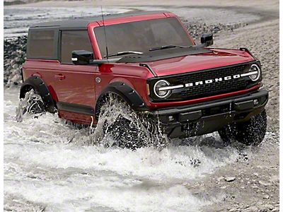 92-97 Ford F150/F250/F350SD/Bronco Front 2pc Extend-A-Fender Flares Black  Smooth Finish - Bushwacker Flares - National Tire & Wheel