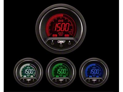 Prosport 52mm Premium EVO Series Exhaust Gas Temperature Gauge; Blue/Red/Green/White (Universal; Some Adaptation May Be Required)