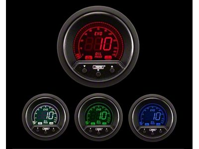 Prosport 52mm Premium EVO Series Oil Pressure Gauge; Electrical; Blue/Red/Green/White (Universal; Some Adaptation May Be Required)