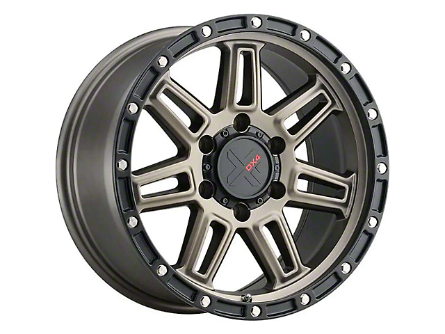 DX4 Wheels REBEL Matte Bronze with Black Ring 6-Lug Wheel; 16x8; 10mm Offset (21-23 Bronco, Excluding Raptor)