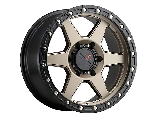 DX4 Wheels RECON Matte Bronze with Black Ring 6-Lug Wheel; 16x8; -6mm Offset (10-23 4Runner)