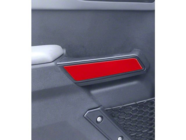 Front Side Door Pull Handle Overlays; Race Red (21-24 Bronco)