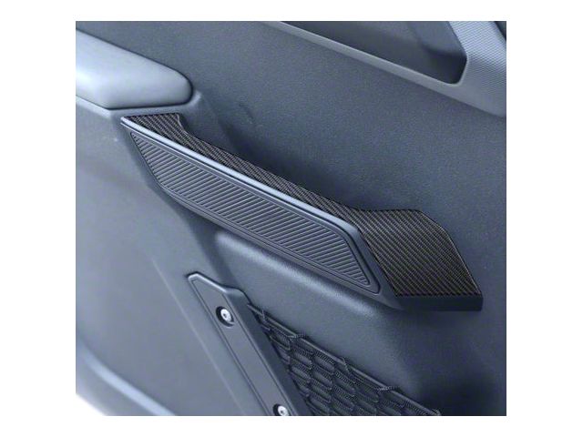 Upper Front Door Pull Handle Accent Trim; Domed Carbon Fiber (21-24 Bronco)