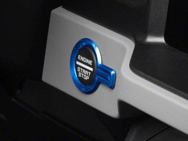 RedRock Billet Start-Stop Button Cover; Blue (21-24 Bronco)