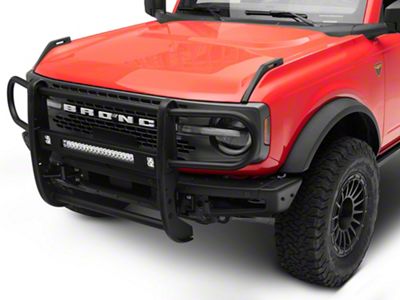 RedRock HD Modular Grille Guard with LED Fog Lights and 20-Inch LED Light Bar; Black (21-23 Bronco, Excluding Raptor)
