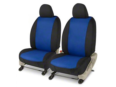Covercraft Precision Fit Seat Covers Endura Custom Front Row Seat Covers; Blue/Black (21-24 Bronco 4-Door w/ Leather Seats)