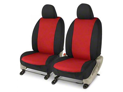 Covercraft Precision Fit Seat Covers Endura Custom Front Row Seat Covers; Red/Black (21-24 Bronco 4-Door w/ Leather Seats)