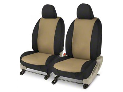 Covercraft Precision Fit Seat Covers Endura Custom Front Row Seat Covers; Tan/Black (21-24 Bronco 4-Door w/ Leather Seats)