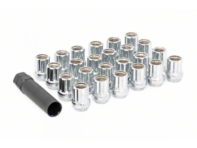 Rough Country Chrome Open End Style Lug Nut Kit; M14 x 1.5; Set of 24 (21-23 Bronco, Excluding Raptor)