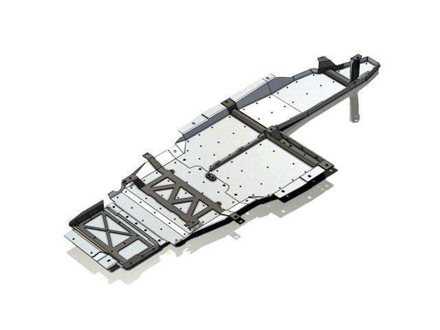 Next Venture Motorsports Belly Skid Plates; Bare Aluminum (21-24 Bronco 4-Door w/o Transmission Crossmember Bracing)
