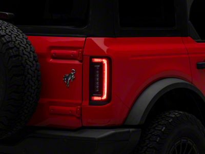 Oracle Flush Mount LED Tail Lights; Black Housing; Red Clear Lens (21-24 Bronco w/ Factory Halogen Tail Lights)