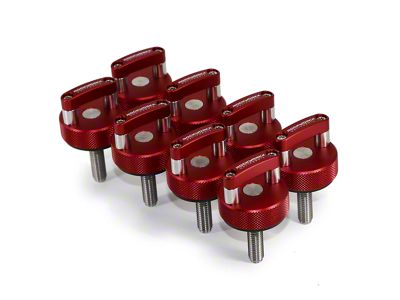 ROCKWORKX Hard Top Quick Removal D-Ring Thumb Screws; Red (21-24 Bronco)