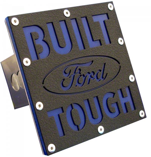 Bronco Built Ford Tough Class III Hitch Cover; Rugged Black (Universal